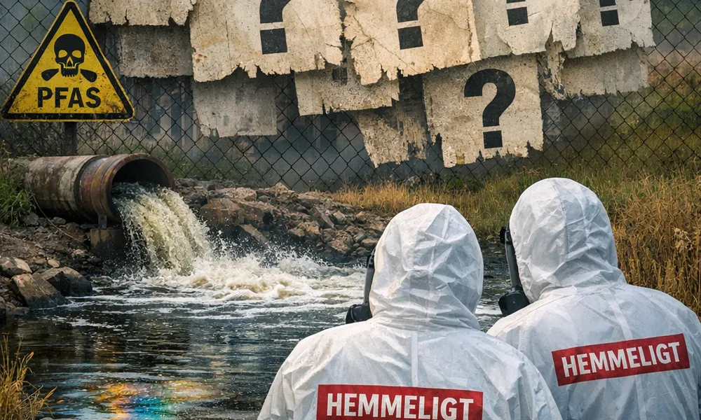 AI-genereret billede af PFAS-forurening.