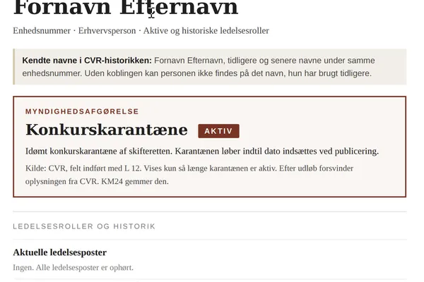 Sådan kan vi vise konkurskarantæne i KM24.